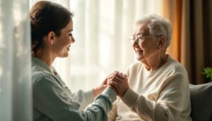 Elderly Client with caregiver